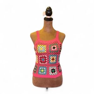 NWT Nordstrom Colorful Crochet Tank Top Size L